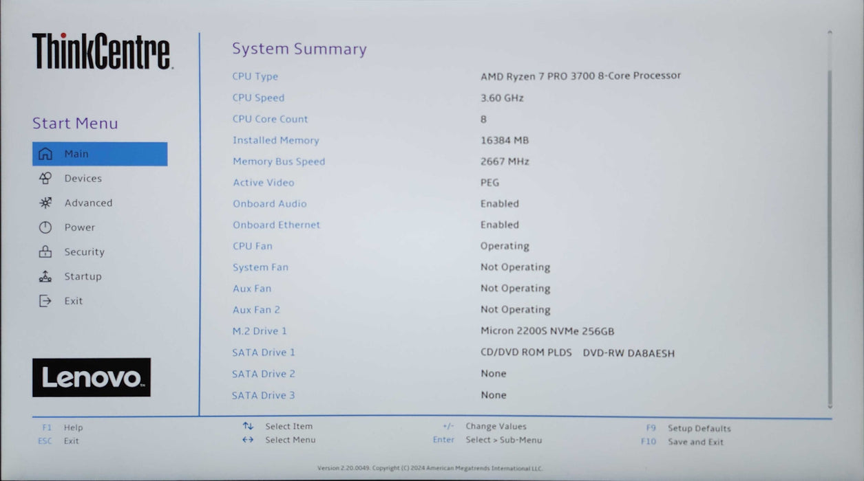 Lenovo ThinkCentre M75s-1, Ryzen 7 PRO 3700, 16GB DDR4, 256GB NVMe, WiFi