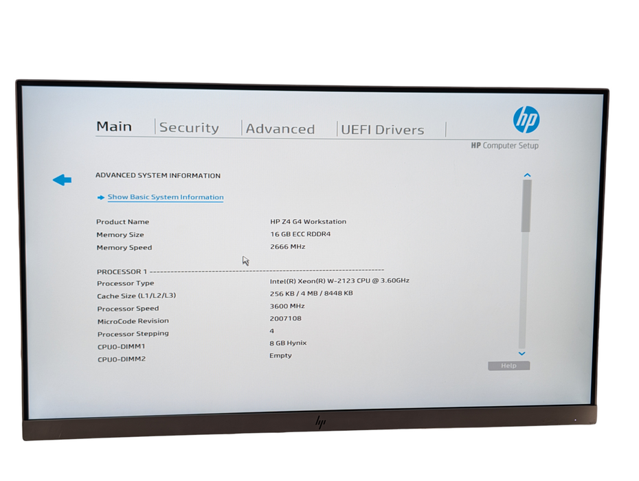 HP Z4 G4 Workstation PC Intel Xeon W-2123 16GB RAM 256GB NVMe SSD -
