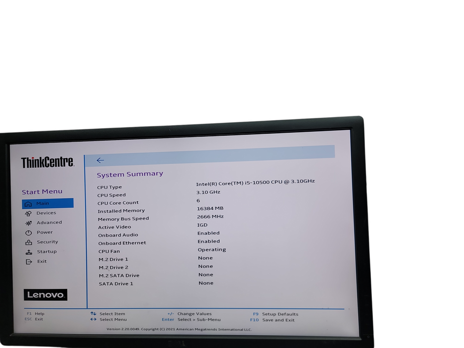 Lenovo ThinkCentre M90q Micro i5 - 10500 @ 3.10GHz 16GB DDR4 Ram No HDD θ
