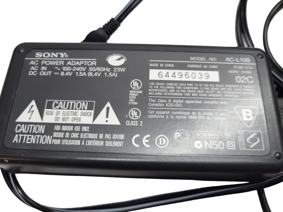 Genuine Sony AC-L10B Power Adaptor Hi8 Handycam &
