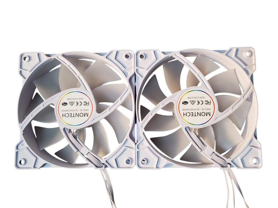 PC Case Fans Montech 140mm 12V 0.2A/2.52W X5-X141200-WFRGB 2x Case Fans