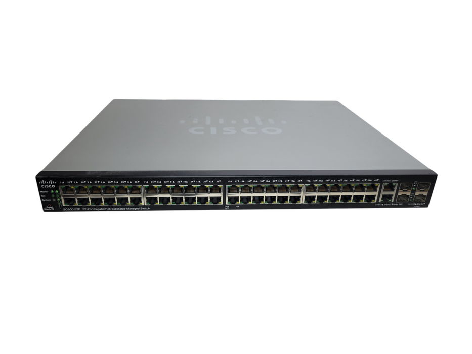 Cisco SG500-52P v06 52-Port Gigabit PoE Stackable Managed Switch %