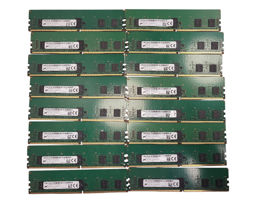 Lot of 16x Micron 4GB PC4-2400T-R Server memory $