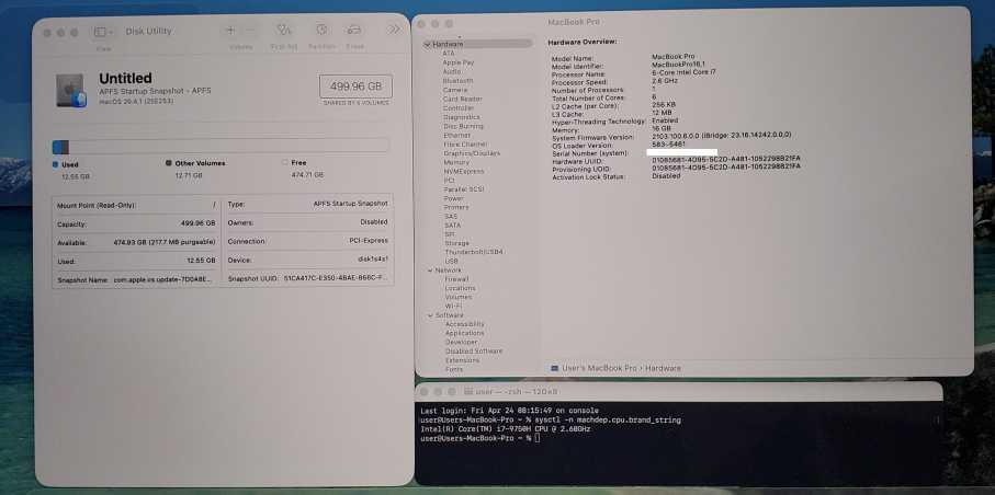 Apple Macbook Pro 2019 | A2131 | I7-9750H 2.6GHz | 16GB 512GB SSD