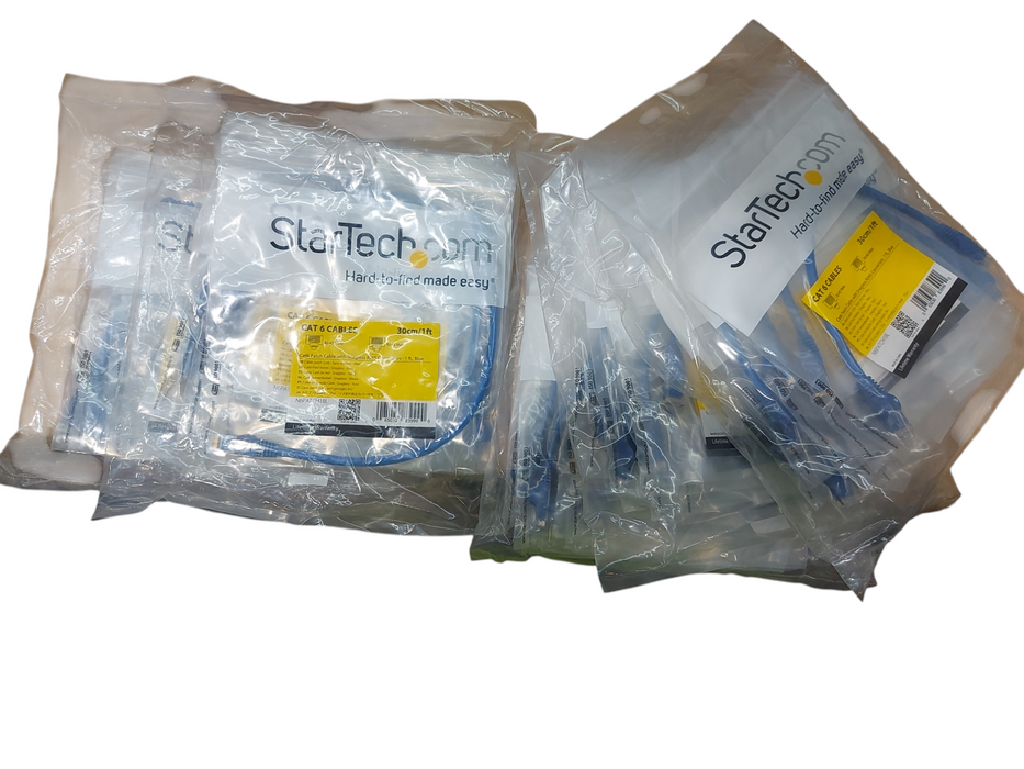 Lot 50x - StarTech Cat6 Patch Cable Snagless RJ45 -1ft Blue N6PATCH1BL Q