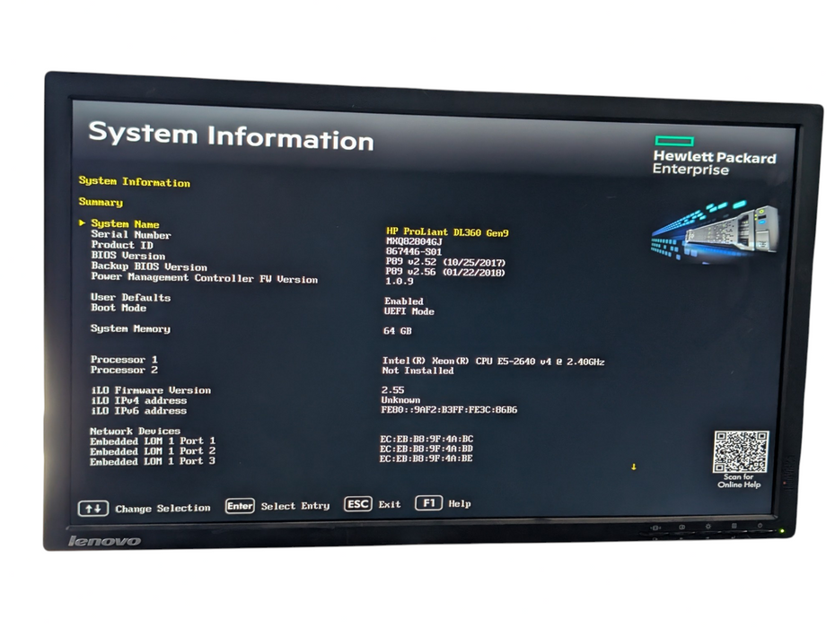HPE ProLiant DL360 Gen9 Intel Xeon E5-2640 v4 64GB RAM P440ar RAID  -