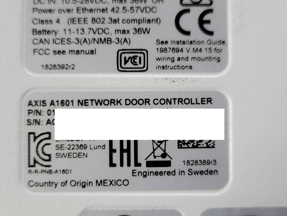 Axis A1601 Network door controller 01507-001-01 only Q_
