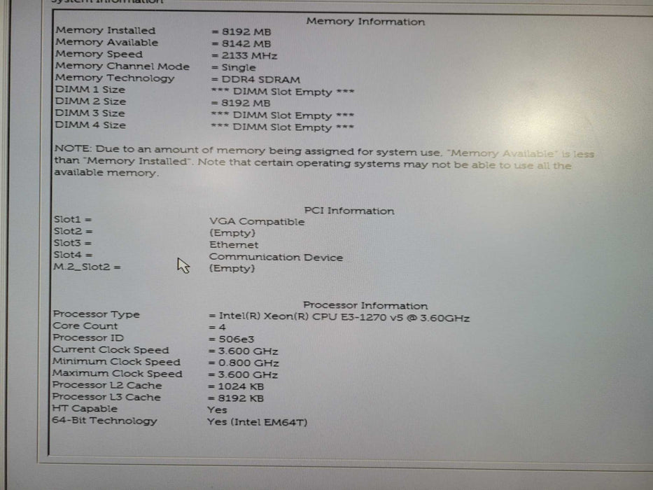 Dell precision T3620 Xeon E3-1225 V5 @ 3.30ghz 8gb ram / NO HDD/GPU !
