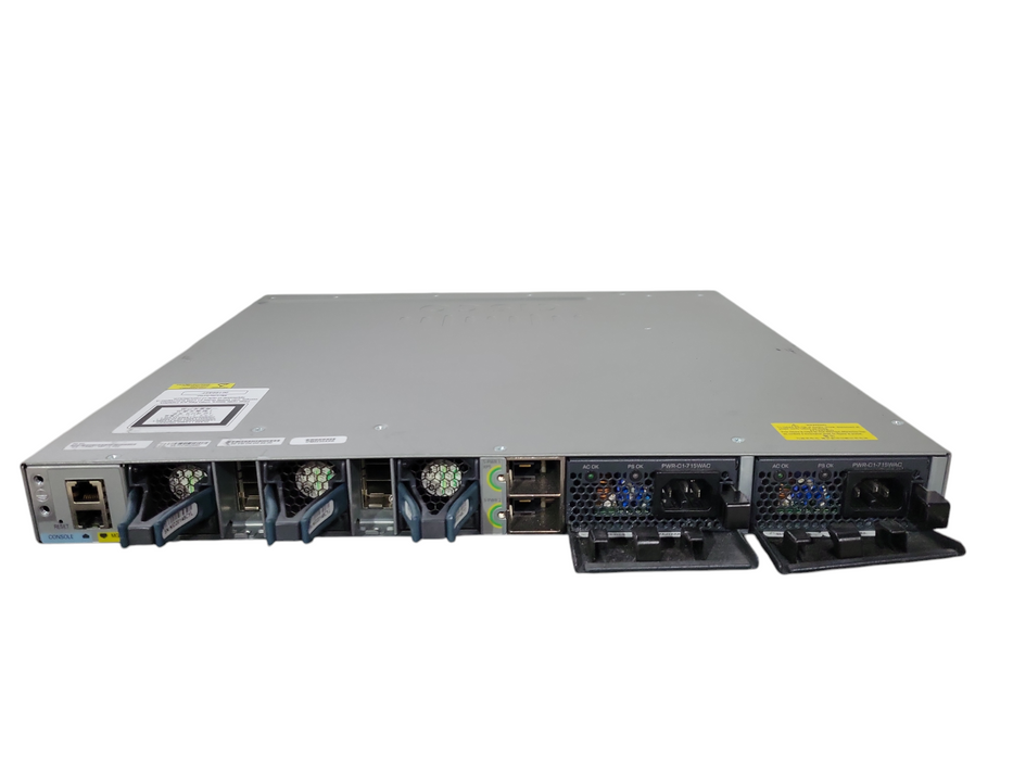Cisco WS-C3850-48P-L 48-Port PoE+ Gigabit Switch w/ C3850-NM-2-10G 2x PSU !