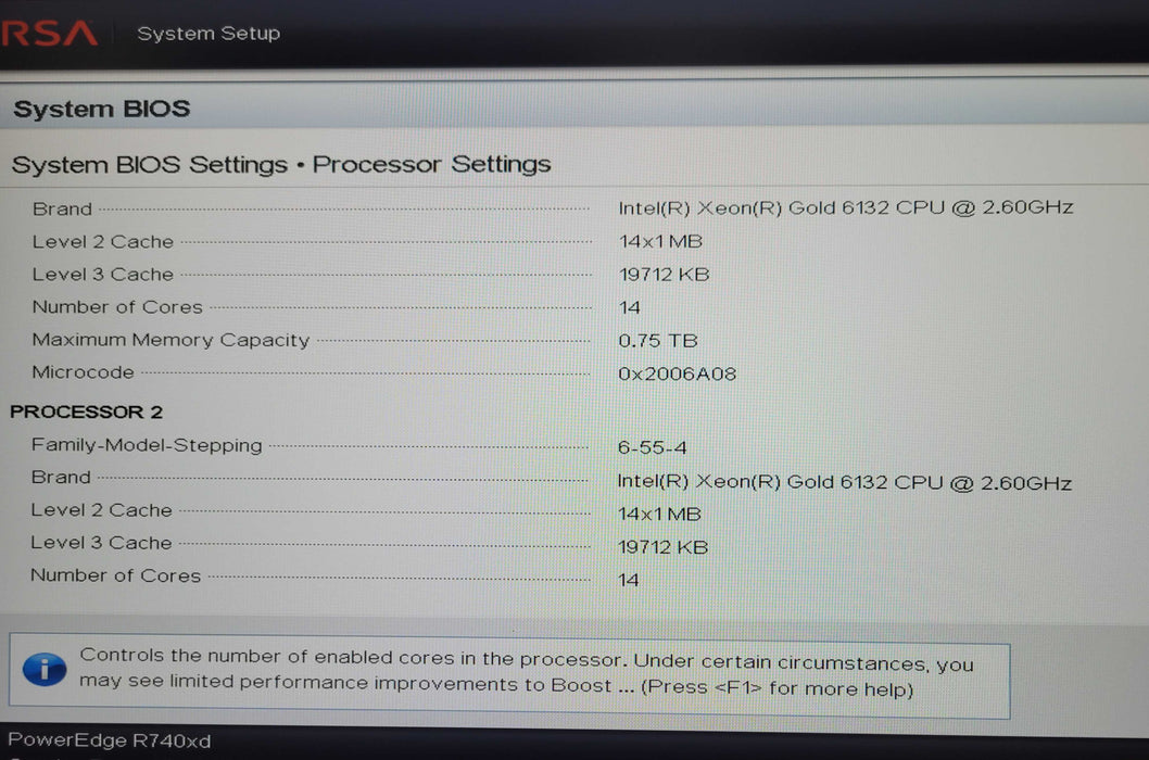 Dell/RSA R740xd 2x Xeon Gold 6132 32GB DDR4 H740P Mini 6x 8TB SAS 2x PSU _