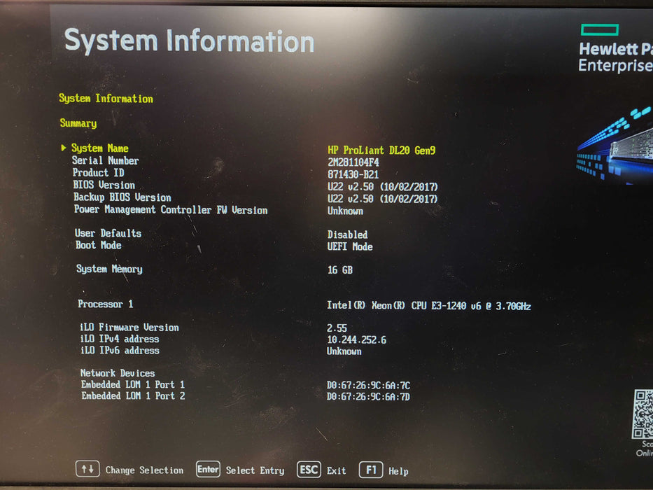 HP ProLiant DL20 Gen9 2.5" E3-1240 v6 @3.70GHz, 16GB DDR4, B140i RAID Q$