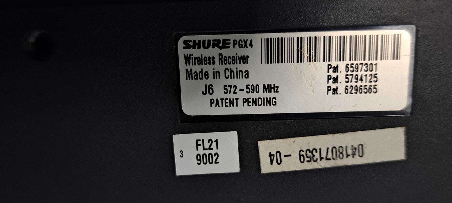 Shure PGX4 Wireless Receiver J6 572-590 MHz