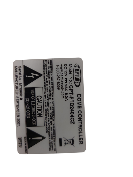 Capture Dome Controller Model: CPT-FTD2404CZ =