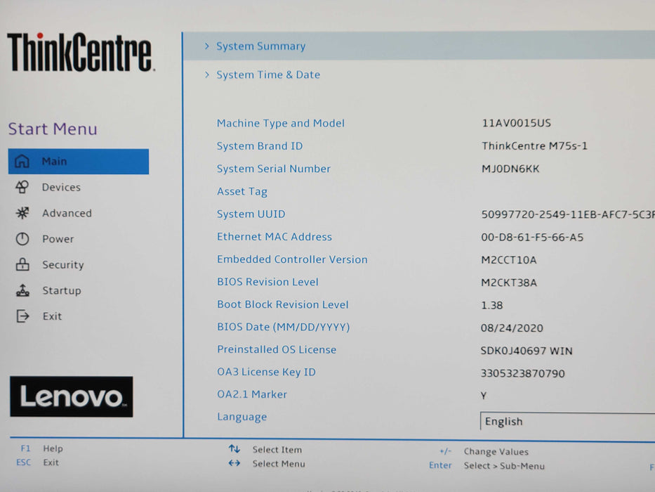 Lenovo ThinkCentre M75s-1, Ryzen 7 Pro 3700, 16GB DDR4, 256GB SSD _