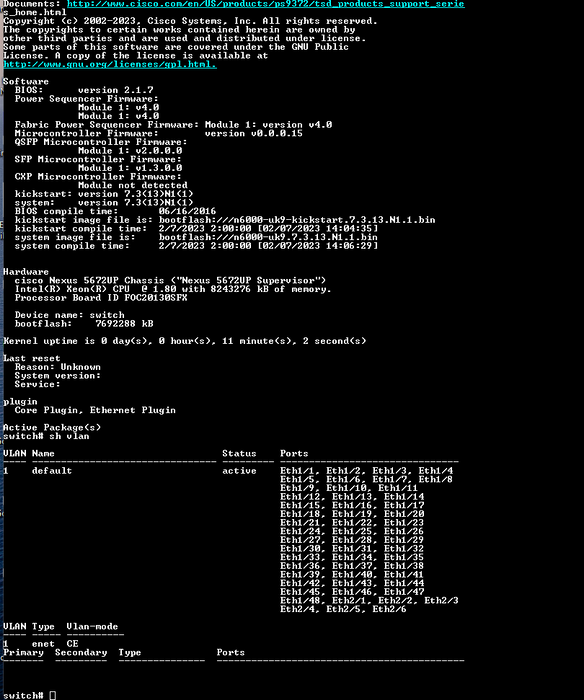 Cisco Nexus N5K-C5672UP 48x 10G SFP+ 6x 40G QSFP+ Switch w/2x AC Q$