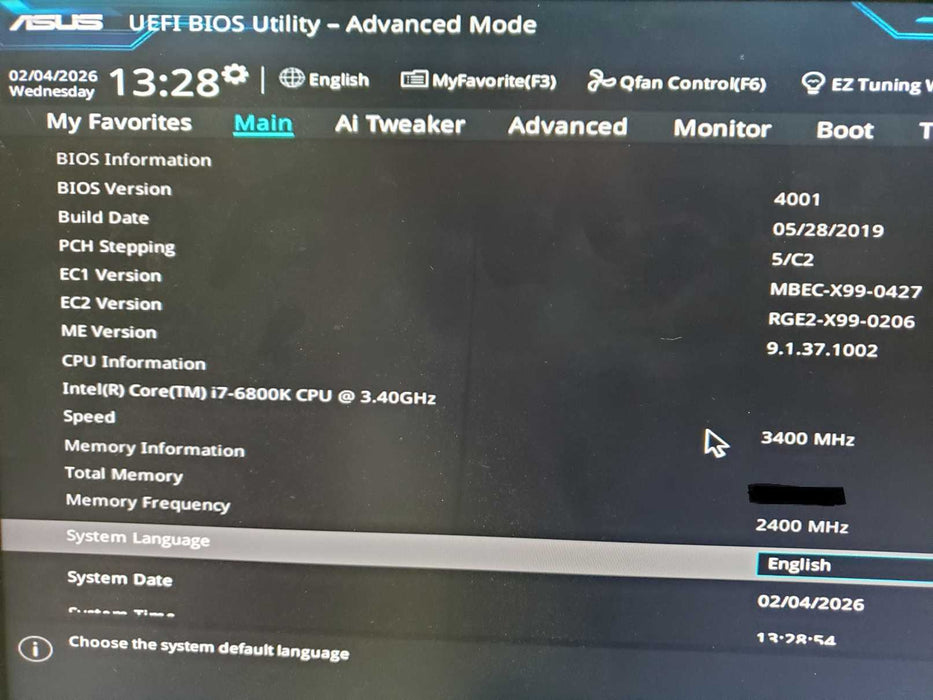 CUSTOM BARBONE PC ASUS X99-M WS i7-6800K EVGA 750GQ NO RAM NO HDD NO GPU Q