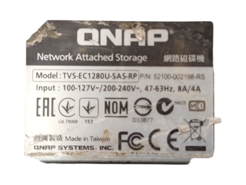 QNAP TVS-EC1280U-SAS-RP 12 Bay NAS, 6x1TB & 6x2TB 2.5" HDD & 2x 128GB mSATA