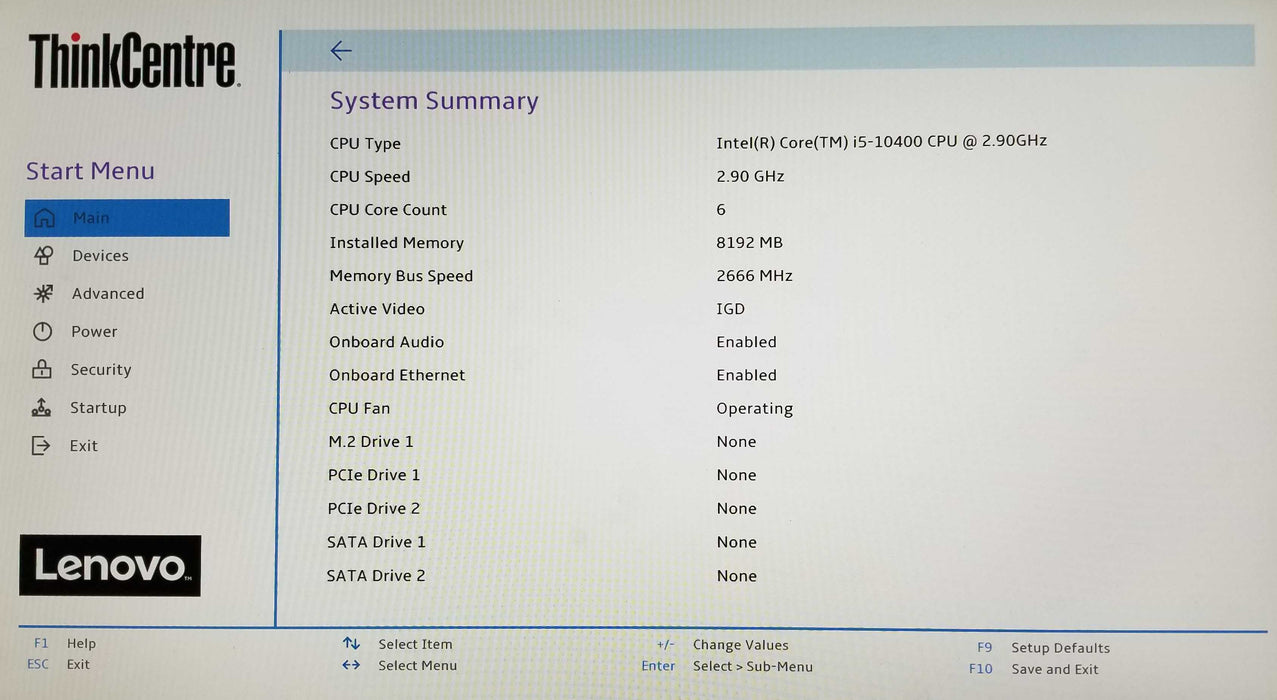 Lenovo ThinkCentre M70c SFF Intel i5-10400 CPU 2.90GHz 8GB RAM - No HDD