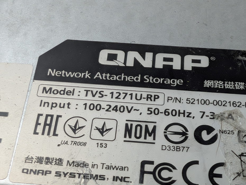 QNAP TVS-1271U-RP 12 Bay High Performance NAS with 3x 4TB HDDs - -