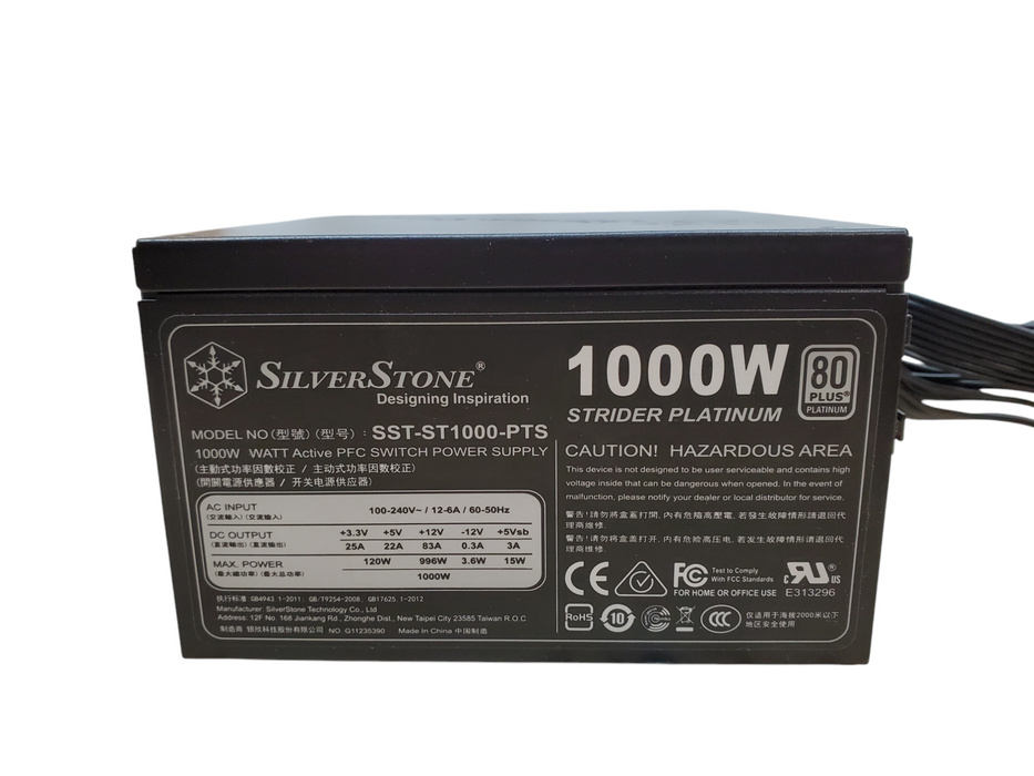 SilverStone SST-ST1000-PTS | 1000W Desktop PSU | 80 Plus Platinum