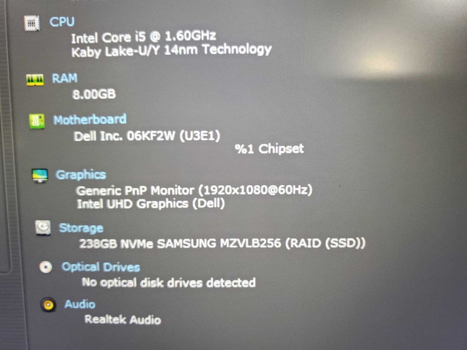 Dell Latitude 5410 14" i5-10210U@1.6ghz, 8GB RAM, 256GB NVMe   Lap200