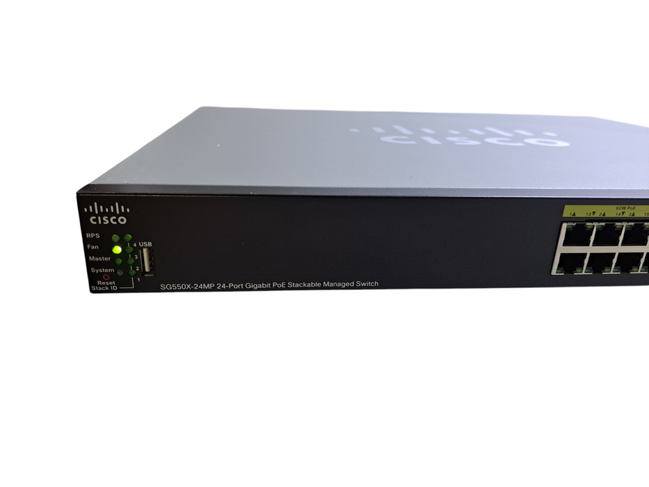 Cisco SG550X-24MP-K9 V02 | 24-Port Gigabit PoE Stackable Managed Switch Q