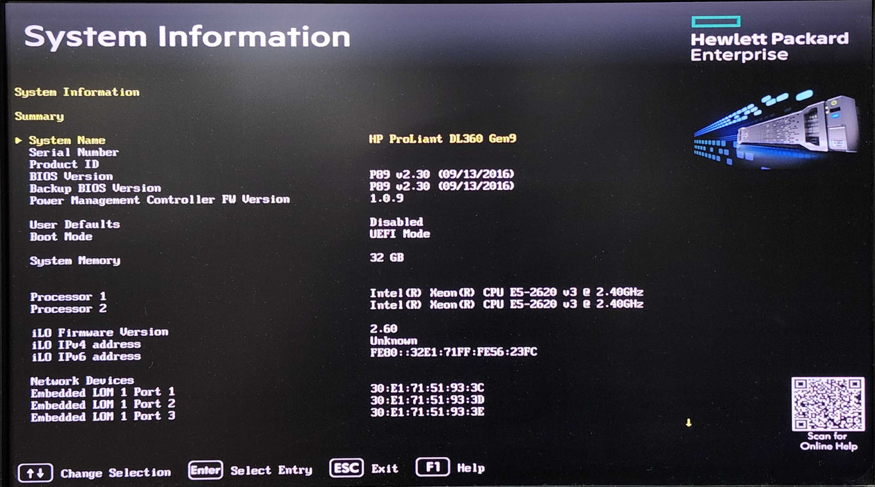 HP DL360Gen 9 1U 8x2.5", 2x Xeon E5-2620v3, 32GB DDR4, 4x1.2TB SAS, P440ar
