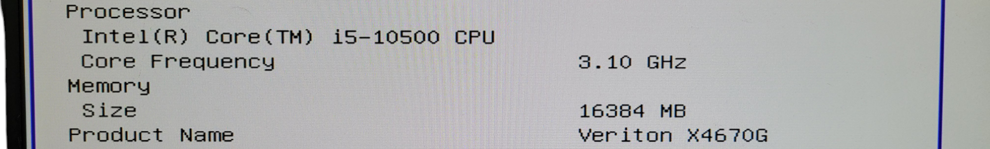 Acer Veriton X4670G - i5-10500 16GB DDR4 No HDD (READ) %