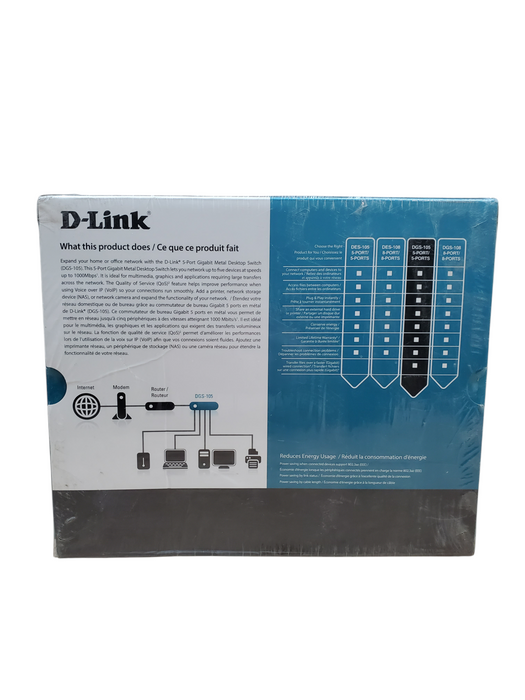 NEW - D-Link 5-Port Gigabit Metal Desktop Switch