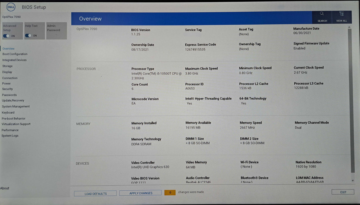 Dell OptiPlex 7090 Micro | Intel Core i5-10500T, 16GB DDR4, 256GB NVMe )