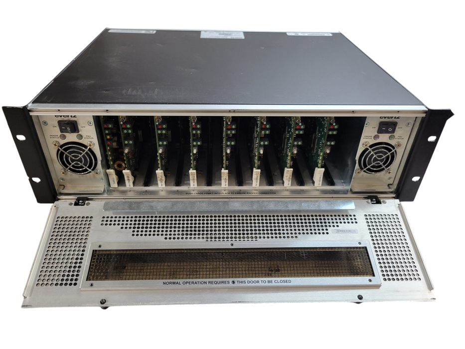 EVERTZ 7800FR MultiFrame Chassis w/ 7x 7736CEM-A4 1x7700FC (READ) %