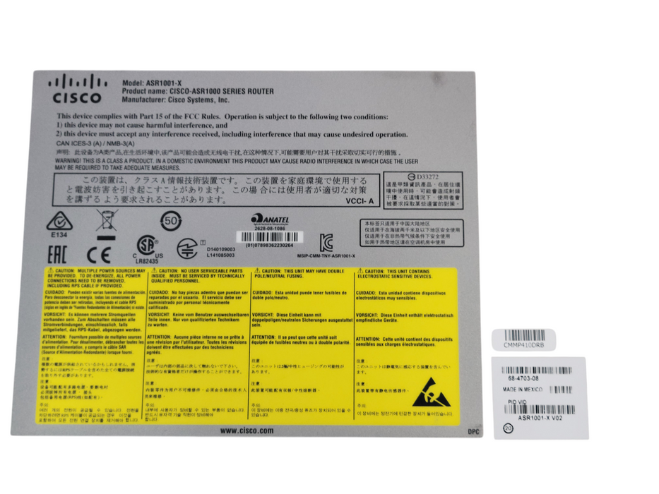 Cisco ASR1001-X Aggrigated Service router 2.GbpsThroughput Level, 2x PSU _