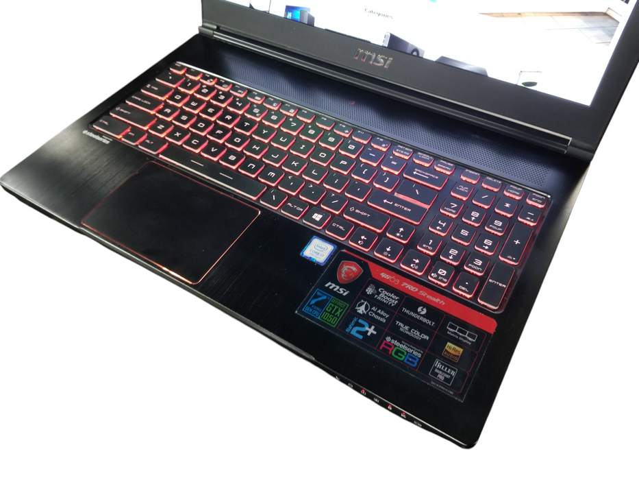 MSI GS63 7RD Stealth Core i7-7700HQ @2.80GHz 16GB DDR4 GTX 1050 1TB SSD  Lap200