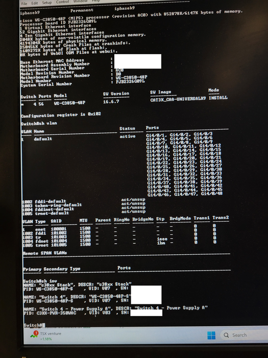 Cisco WS-C3850-48P-S Gigabit PoE Switch Q$