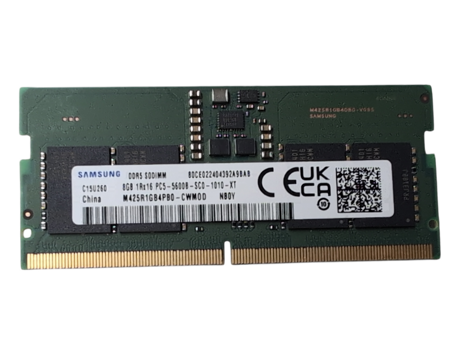 8GB DDR5 Laptop Memory SODIMM Samsung 8GB 1Rx16 Pc5-5600B-SC0-1010-XT Q-