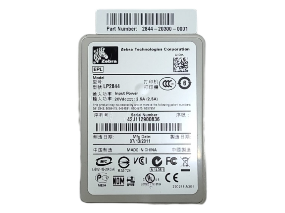 Zebra LP 2844-Z USB Direct Thermal Label Printer, 2844-20300-0001