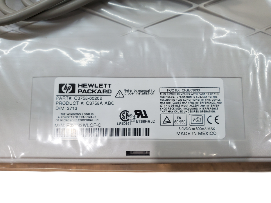 New Open Box - Vintage HP C3758A-60202 PS/2 Keyboard - FR Keyboard