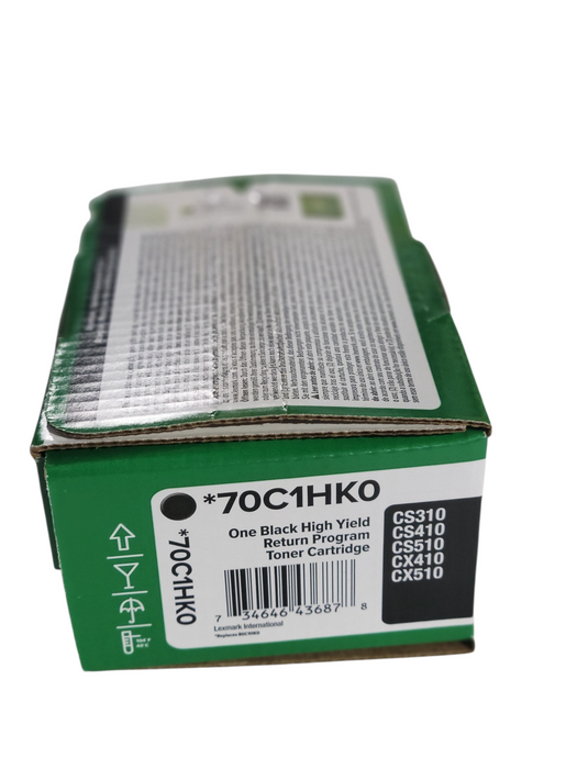 Lexmark 70C1HKO Black High Yield Toner Genuine