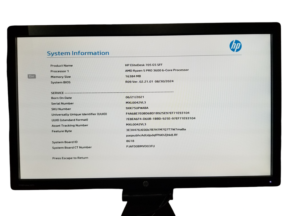 HP EliteDesk 705 G5 AMD Ryzen 5 PRO 3600G 16GB 256Gb-NVMe / AMD Radeon R7