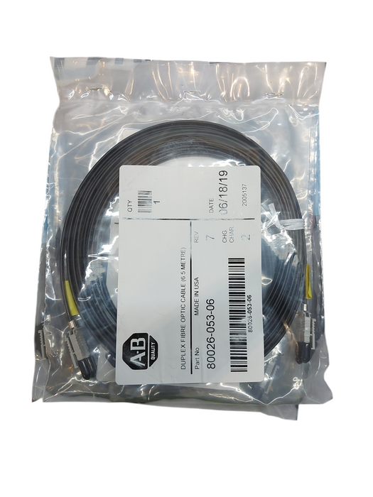 Lot 4x ALLEN BRADLEY 80026-053-06 DUPLEX FIBER OPTIC CABLE 6.5M