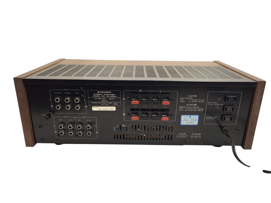 Vintage Pioneer SA-6800 Stereo Integrated Amplifier  $