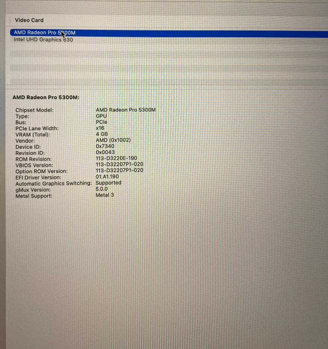 Apple MacBook Pro 16 2019 i7-9750H Radeon Pro 5300M 16GB RAM 512GB SSD READ