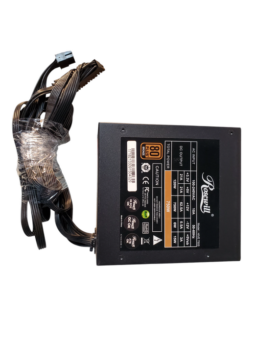 Rosewill HIVE-750 750W 80 PLUS BRONZE Fully Modular Power Supply - Black