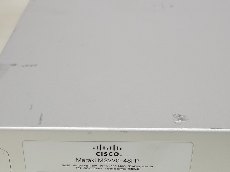 Cisco Meraki MS220-48FP-HW Switch 48x PoE+ GbE + 4x 1GbE SFP Port Unclaimed _