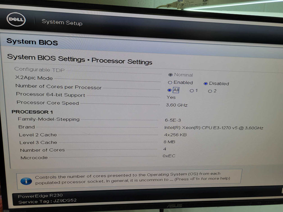 Dell PowerEdge R230 - Xeon E3-1270 v5 8GB ECC DDR4 NO HDD 250W PSU %