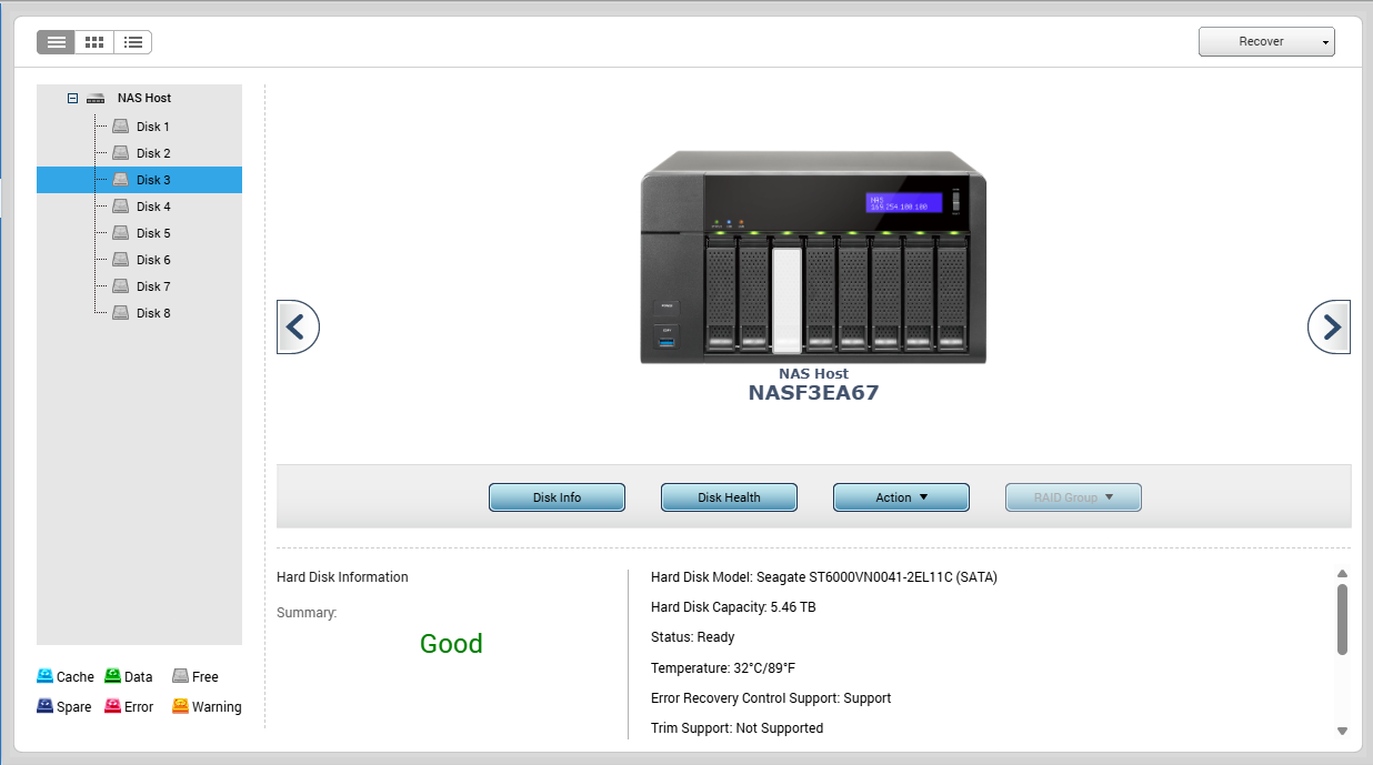QNAP TVS-871T 8-Bays NAS 16GB RAM w/ 4x4TB & 4x 6TB HDDs