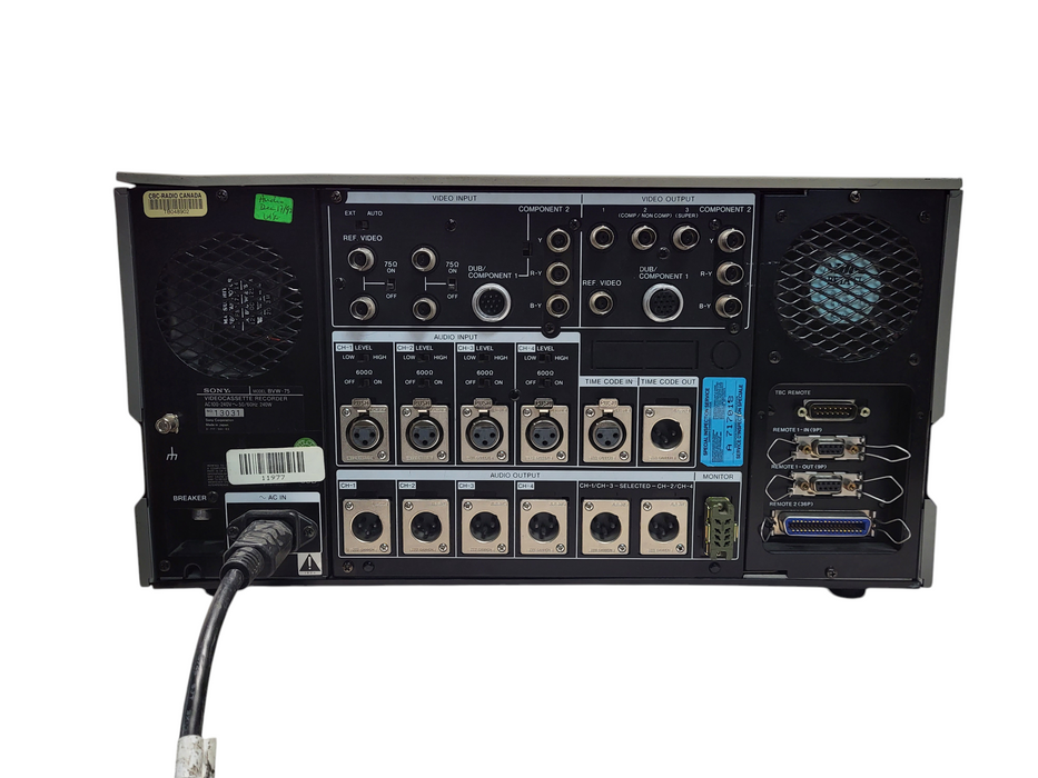 Sony Betacam SP BVW-75 Studio Editor Video Cassette Recorder READ $