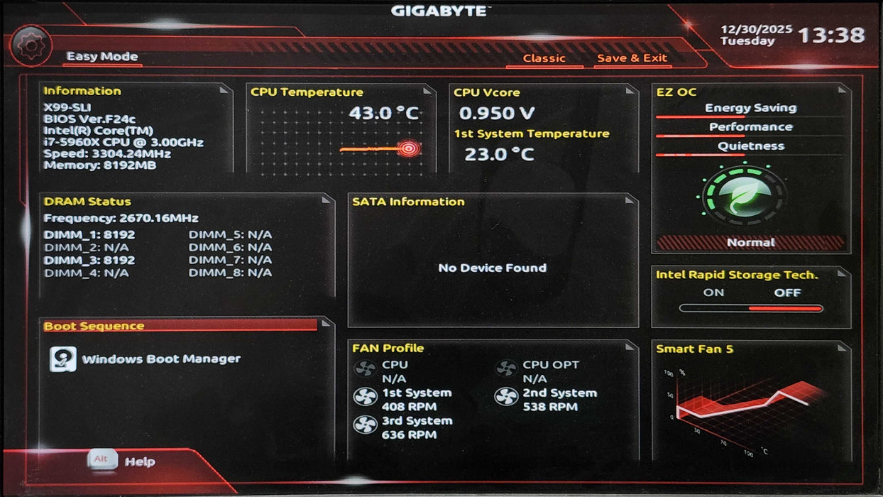 Custom PC, GIGABYTE X99-SLI, i7-5960X 3.00GHz, 16GB DDR4, No HDD, 550W