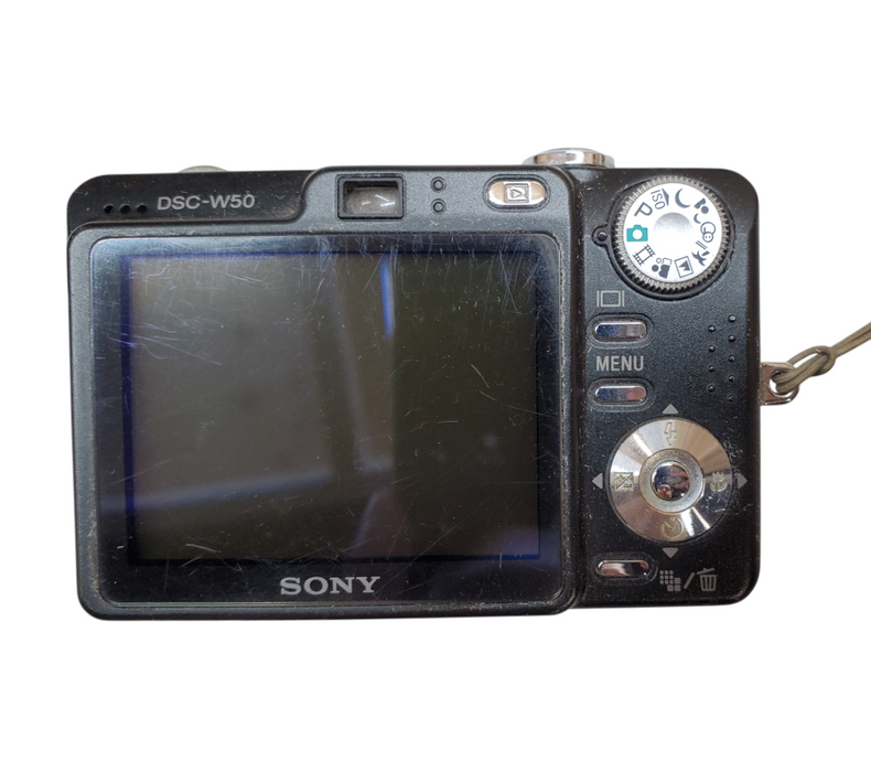 Sony Cyber-Shot DSC-W50 6.0MP Digital Camera w/ Battery, Charger, AV Cable