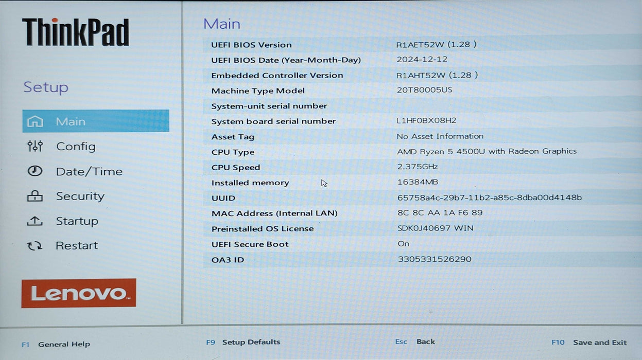 Lenovo ThinkPad E15 Gen 2, Ryzen 5 4500U, 16GB DDR4, 256GB SSD  Lap200